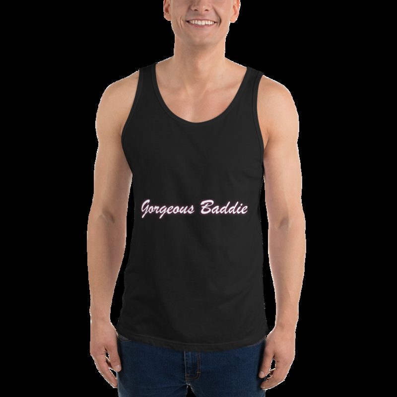 Gorgeous Baddie Script Night Tank Black