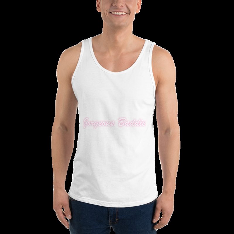 Gorgeous Baddie Script Night Tank White