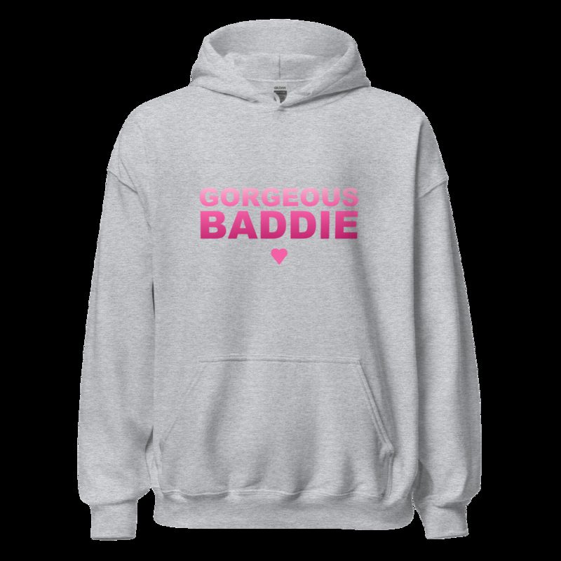 Gorgeous Baddie Stacked Hoodie Sport Grey