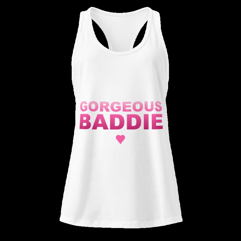 Gorgeous Baddie Stacked Racerback Tank White