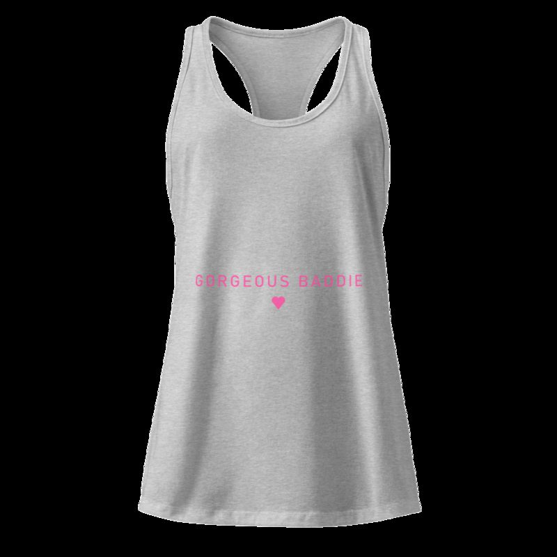 Gorgeous Baddie Minimal Racerback Tank Heather Gray
