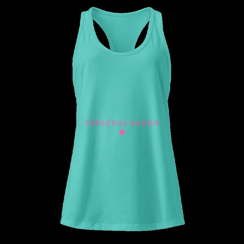 Gorgeous Baddie Minimal Racerback Tank Tahiti Blue