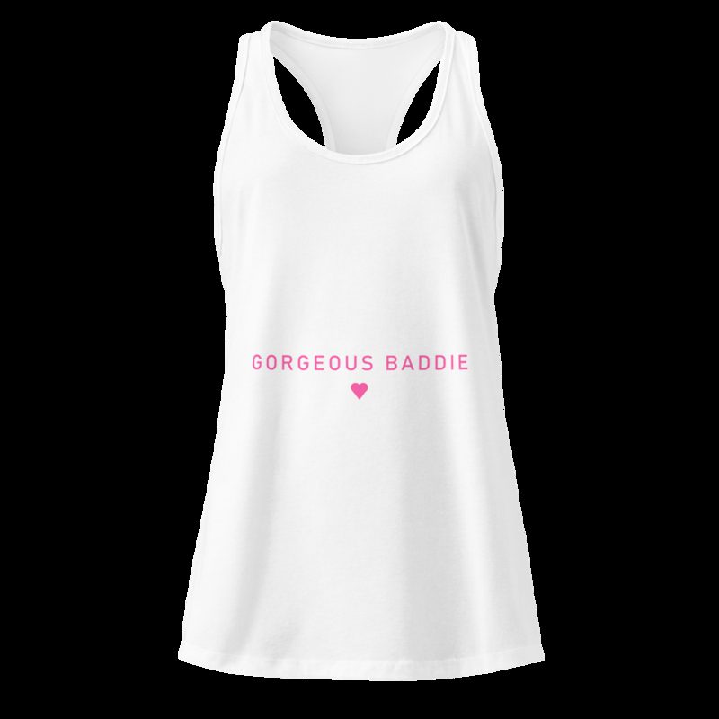 Gorgeous Baddie Minimal Racerback Tank White