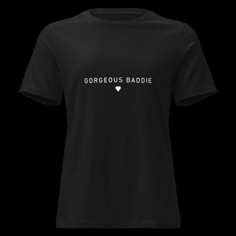 Gorgeous Baddie Minimal Pink Women's Tee Black