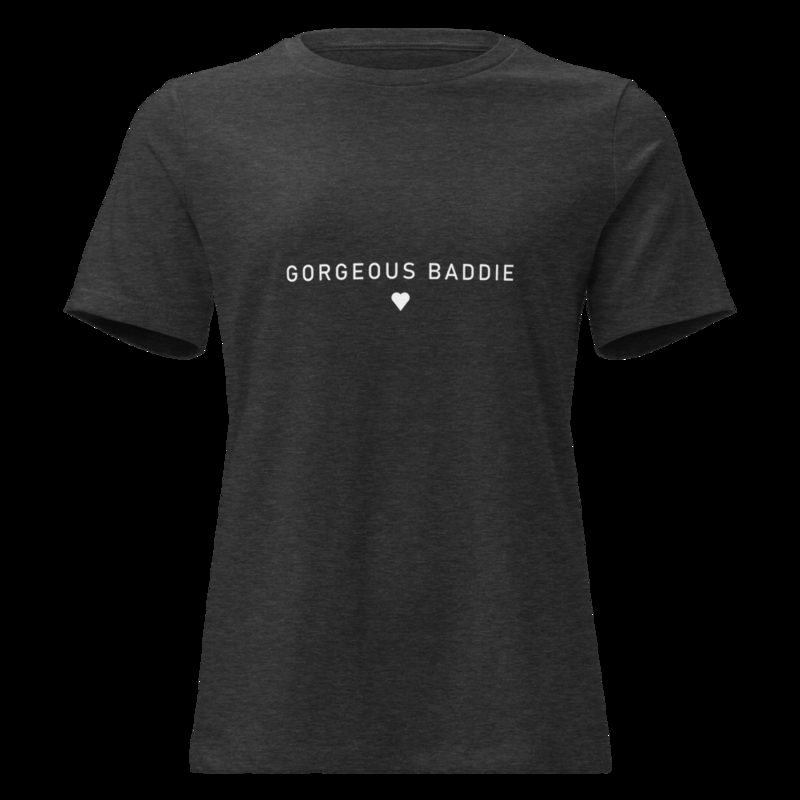 Gorgeous Baddie Minimal Pink Women's Tee Dark Grey Heather