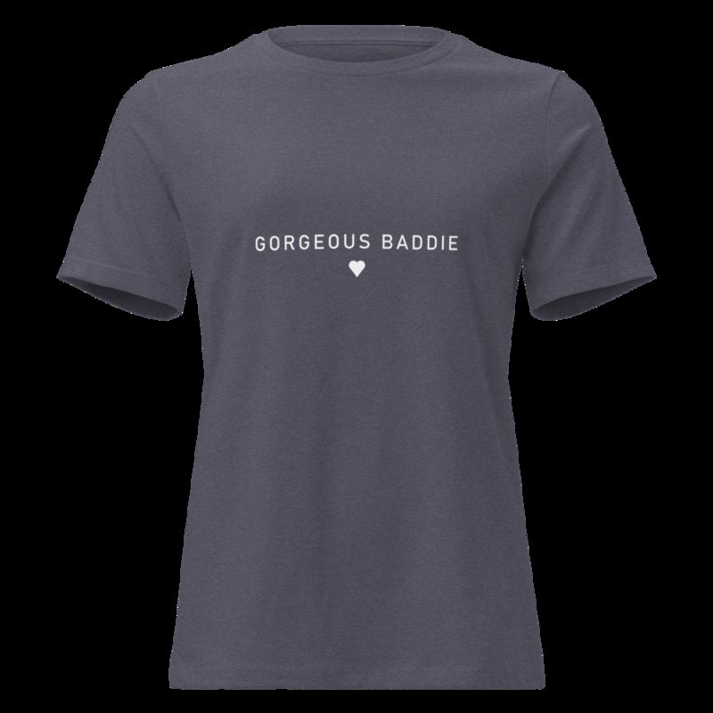 Gorgeous Baddie Minimal Pink Women's Tee Heather Navy