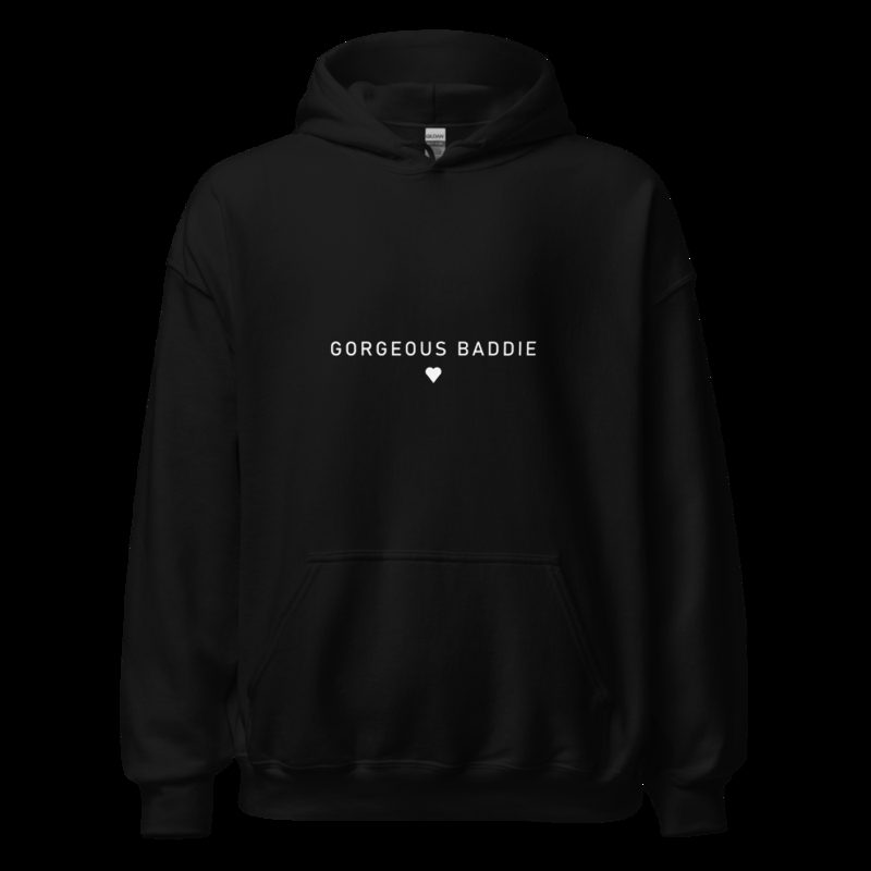Gorgeous Baddie Minimal Pink Hoodie Black