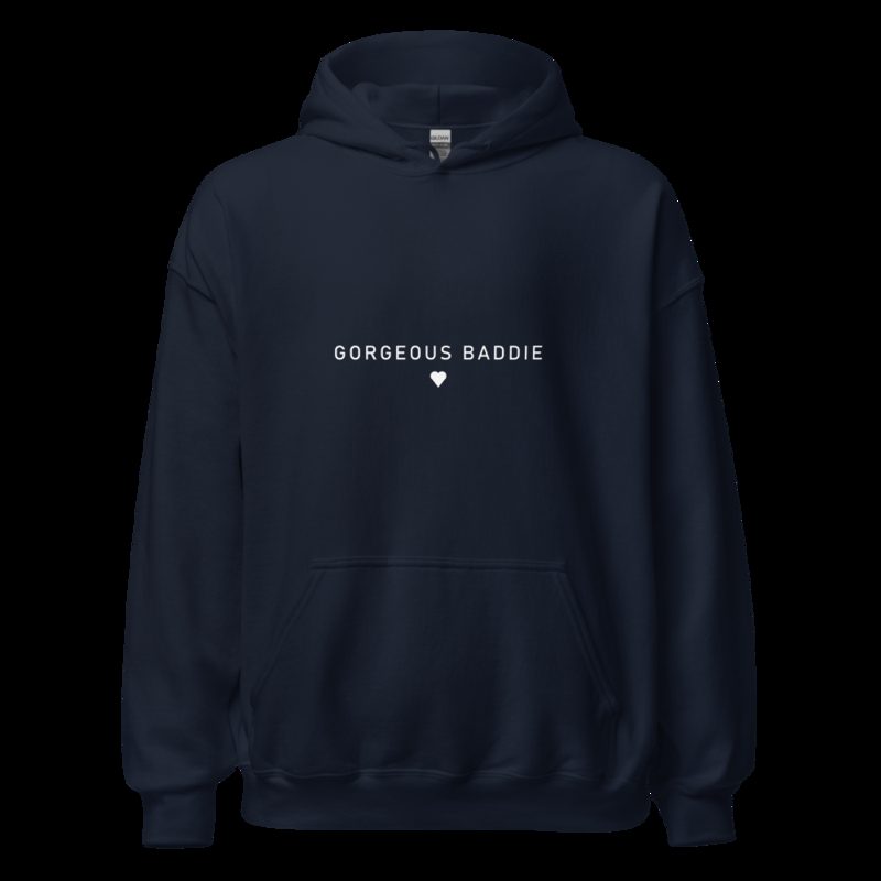 Gorgeous Baddie Minimal Pink Hoodie Navy