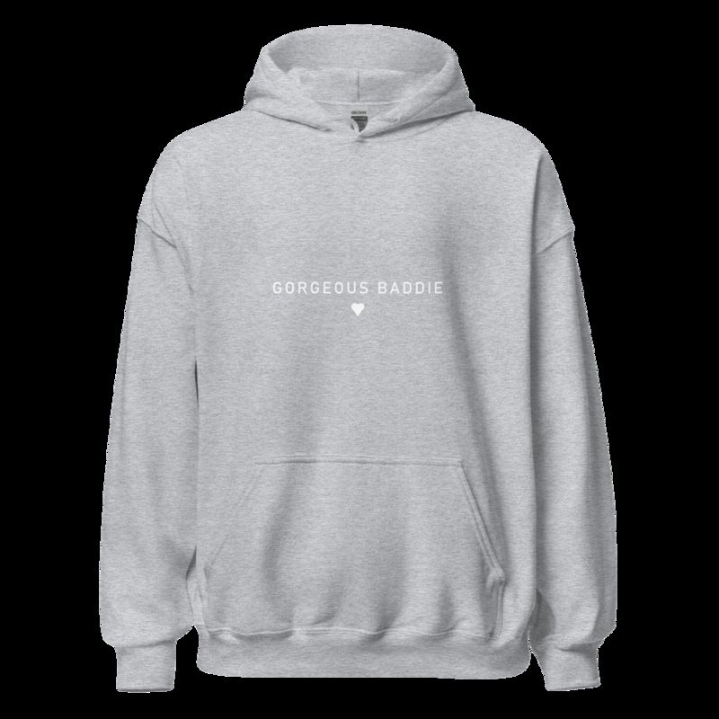 Gorgeous Baddie Minimal Pink Hoodie Sport Grey