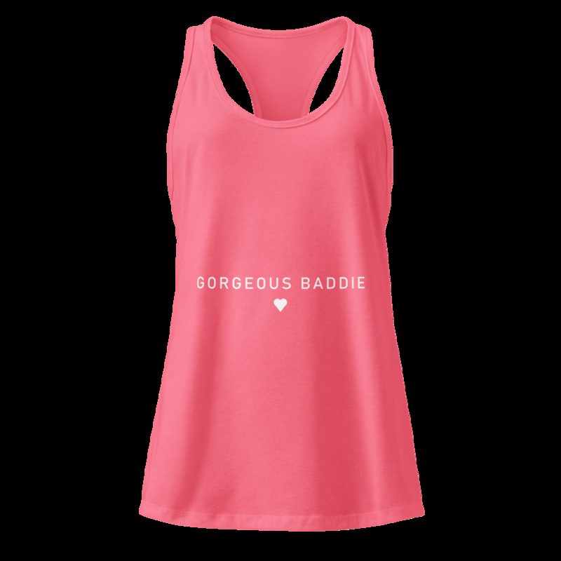 Gorgeous Baddie Minimal Pink Racerback Tank Hot Pink