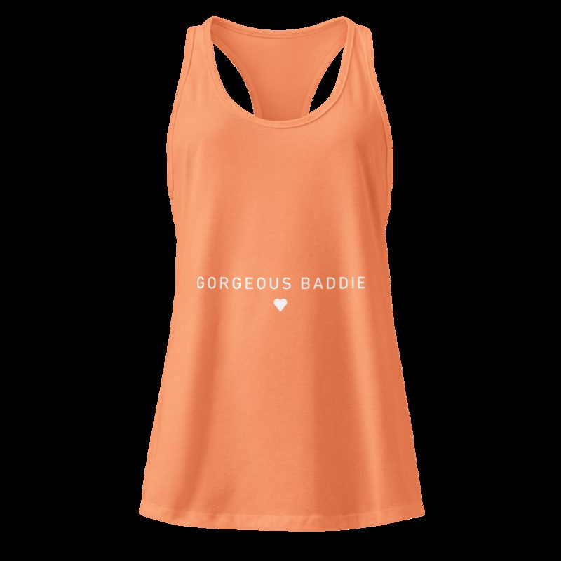 Gorgeous Baddie Minimal Pink Racerback Tank Light Orange