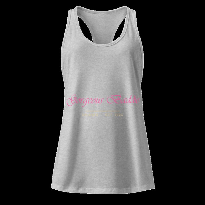 Gorgeous Baddie Signature Racerback Tank Heather Gray