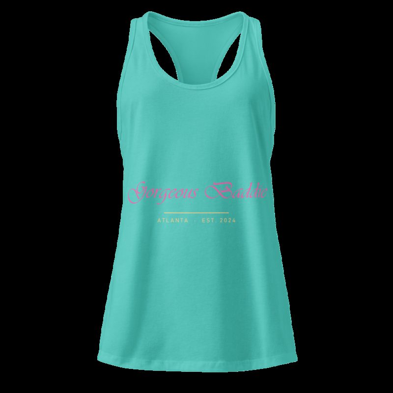 Gorgeous Baddie Signature Racerback Tank Tahiti Blue