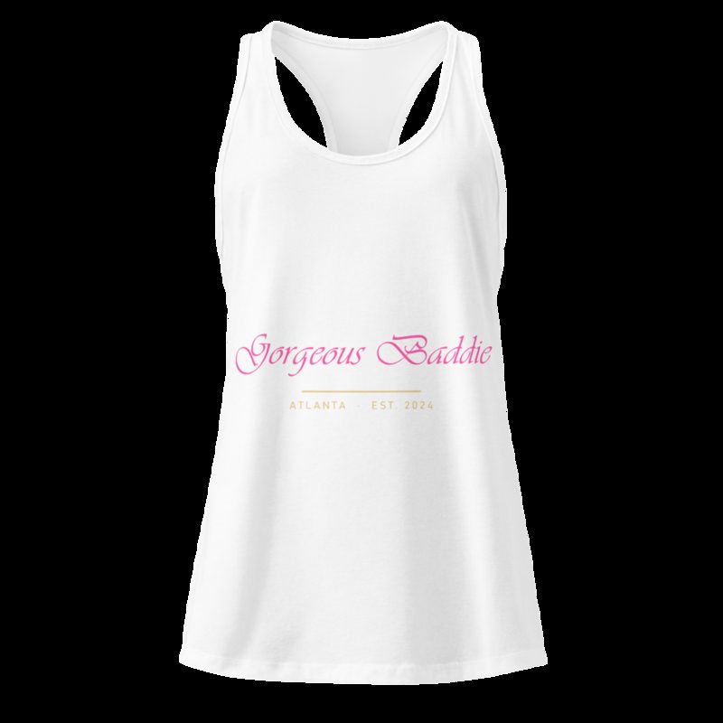 Gorgeous Baddie Signature Racerback Tank White