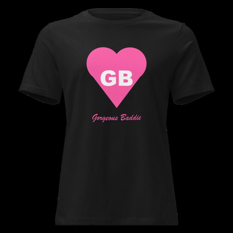Gorgeous Baddie Heart Monogram Women's Tee Black