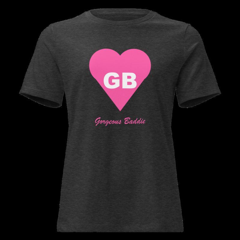 Gorgeous Baddie Heart Monogram Women's Tee Dark Grey Heather