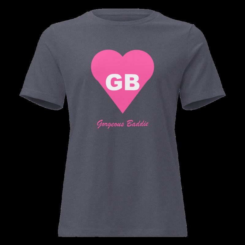 Gorgeous Baddie Heart Monogram Women's Tee Heather Navy