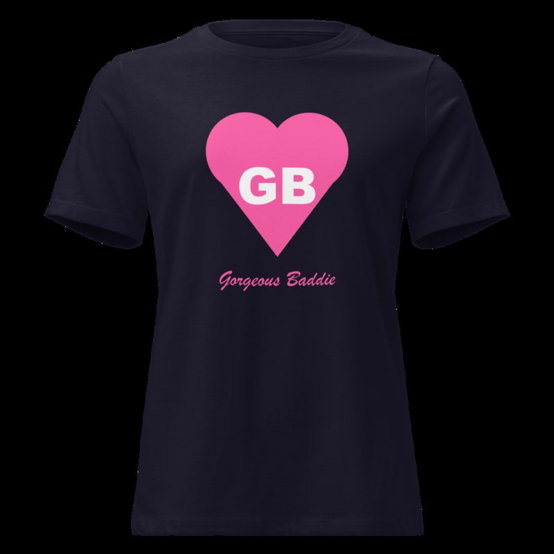 Gorgeous Baddie Heart Monogram Women's Tee Navy
