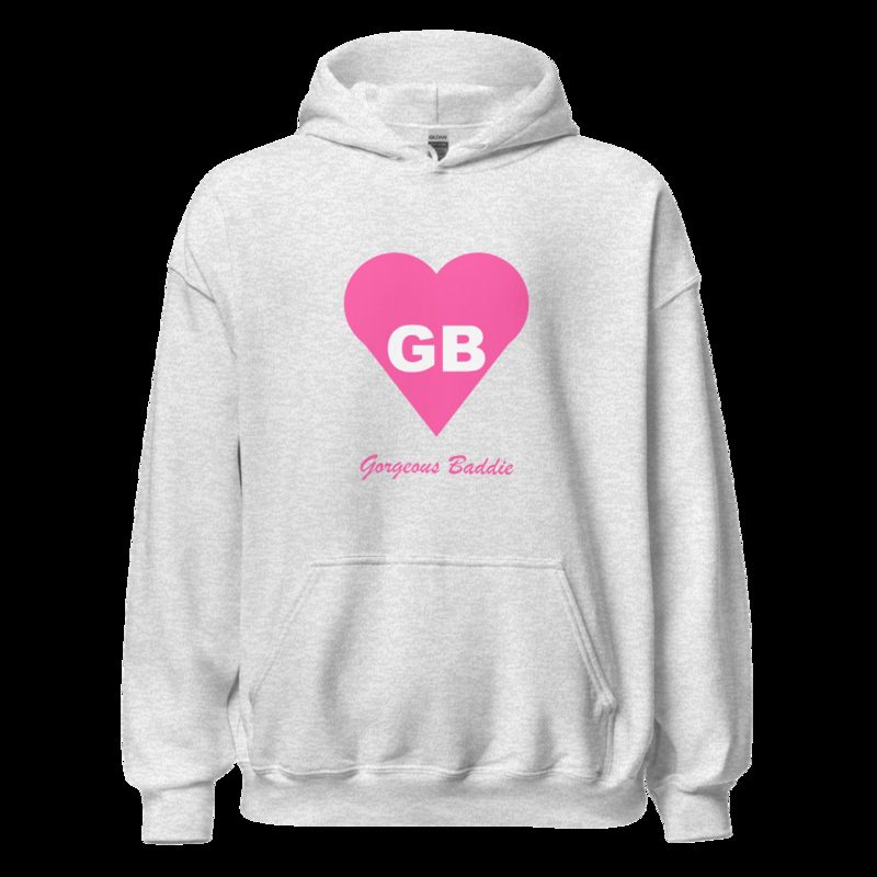 Gorgeous Baddie Heart Monogram Hoodie Ash