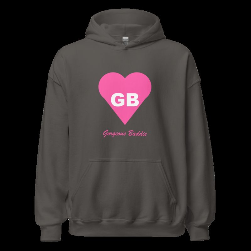 Gorgeous Baddie Heart Monogram Hoodie Charcoal