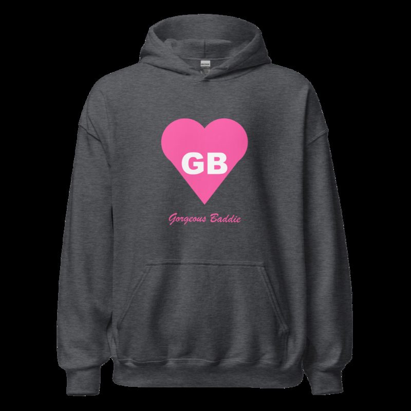 Gorgeous Baddie Heart Monogram Hoodie Dark Heather