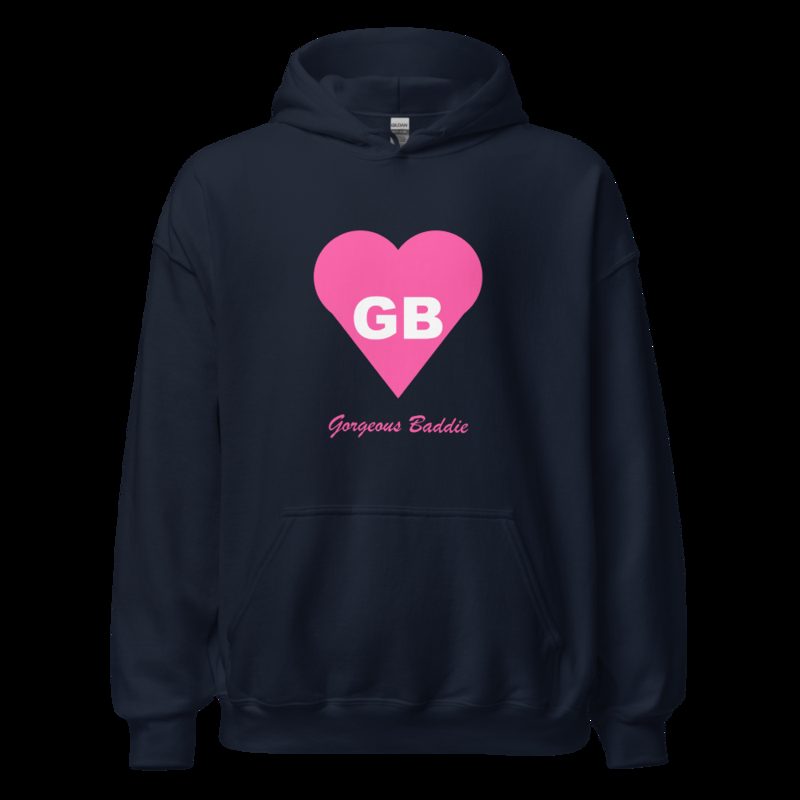 Gorgeous Baddie Heart Monogram Hoodie Navy
