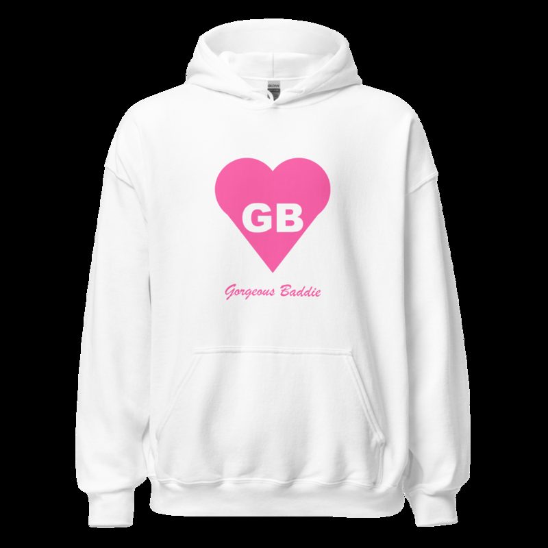 Gorgeous Baddie Heart Monogram Hoodie White
