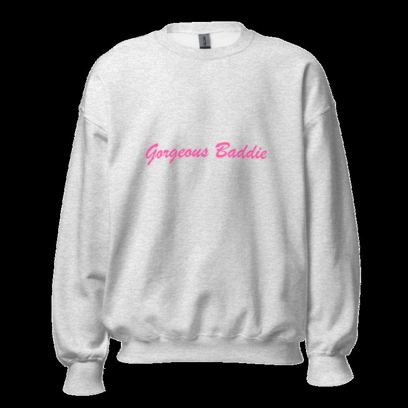 Gorgeous Baddie Script Sweatshirt Ash