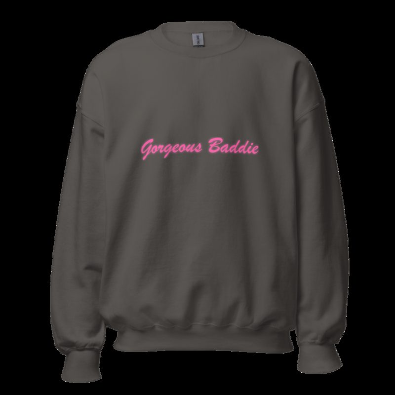 Gorgeous Baddie Script Sweatshirt Charcoal