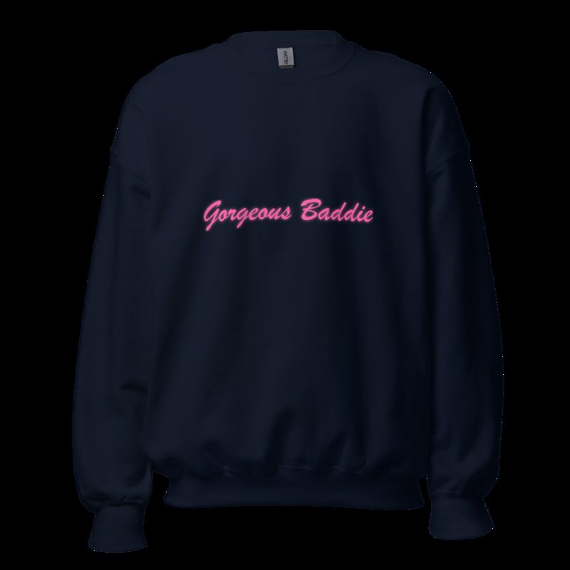 Gorgeous Baddie Script Sweatshirt Navy