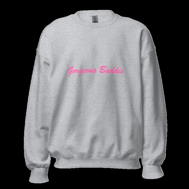Gorgeous Baddie Script Sweatshirt Sport Grey