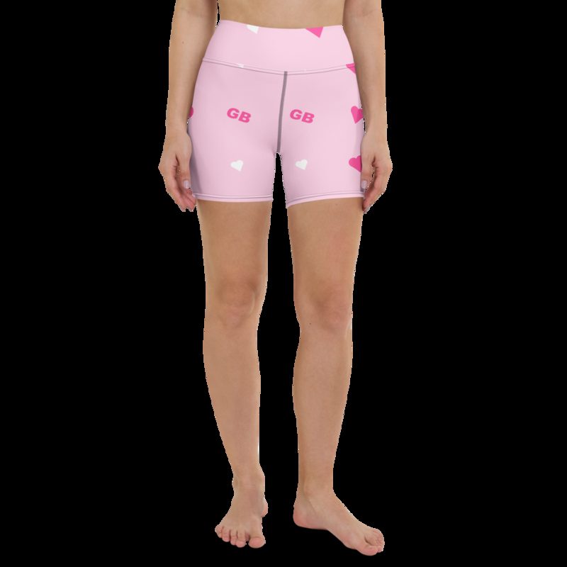 Gorgeous Baddie Hearts Yoga Shorts White