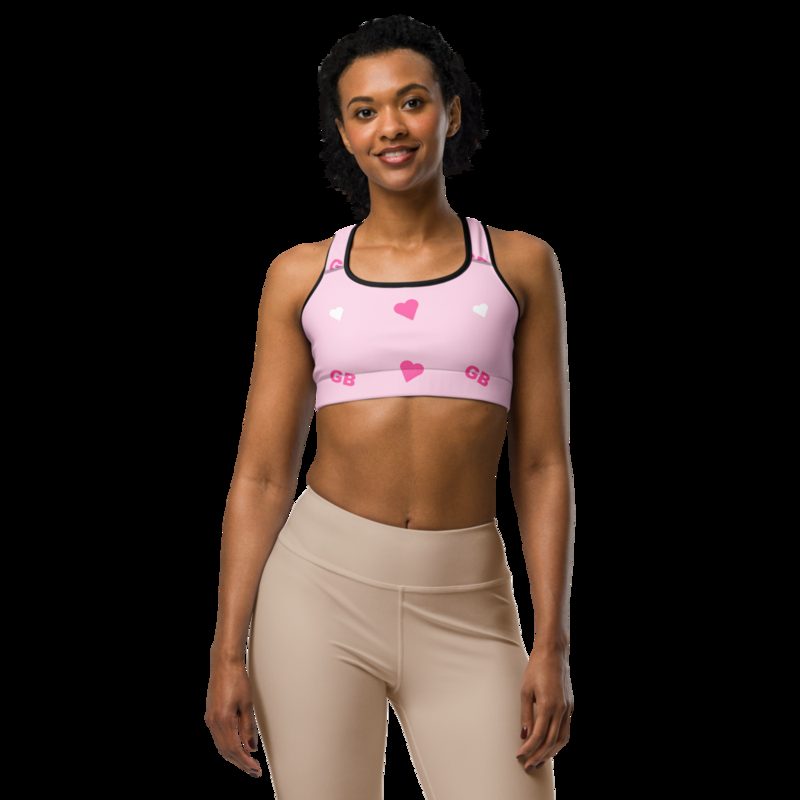 Gorgeous Baddie Hearts Sports Bra Black