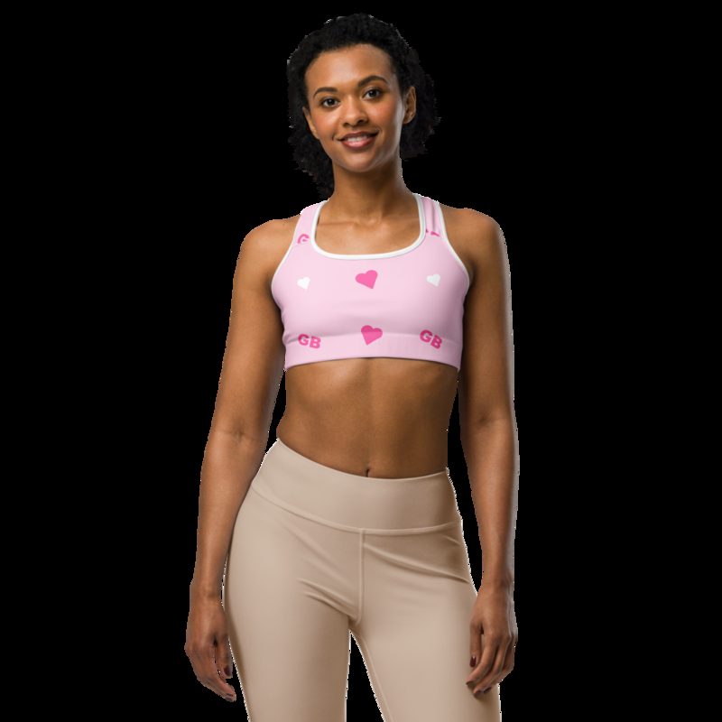 Gorgeous Baddie Hearts Sports Bra White