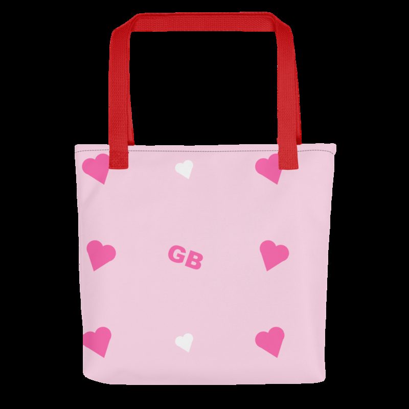 Gorgeous Baddie Hearts Tote Bag Red