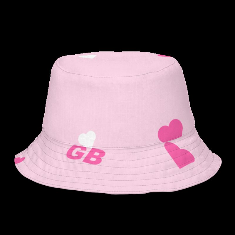 Gorgeous Baddie Hearts Bucket Hat White