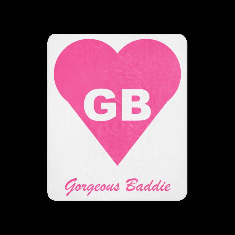 Gorgeous Baddie Heart Monogram Sherpa Blanket