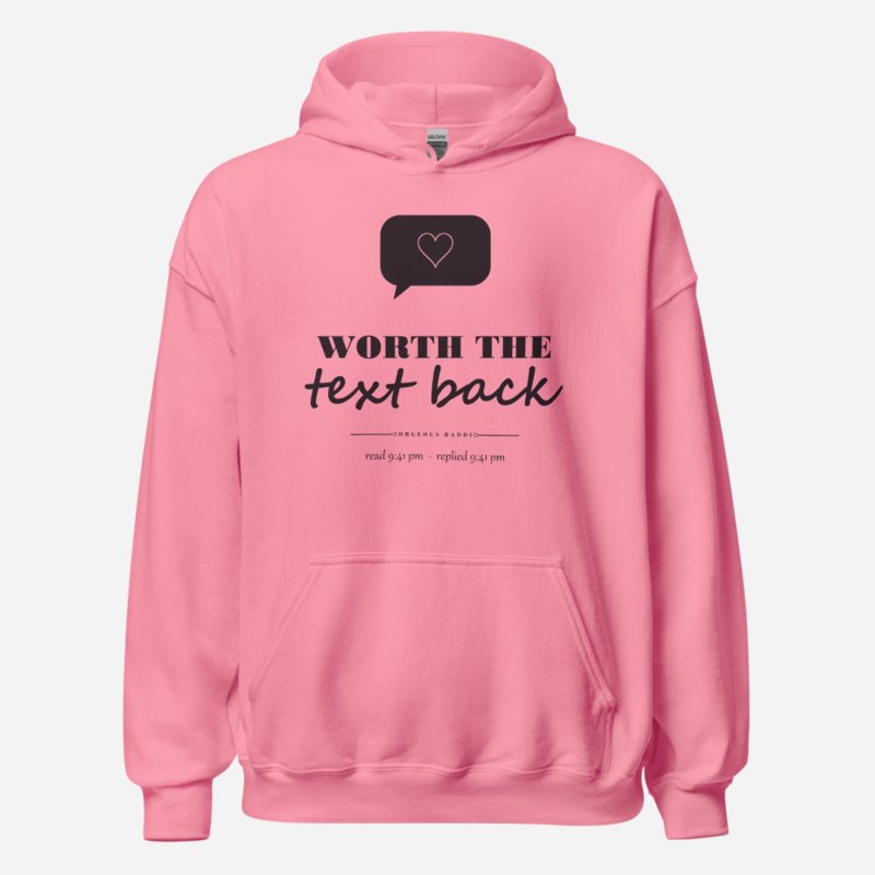 Gorgeous Baddie Worth The Text Back Love Notes Hoodie White in Azalea