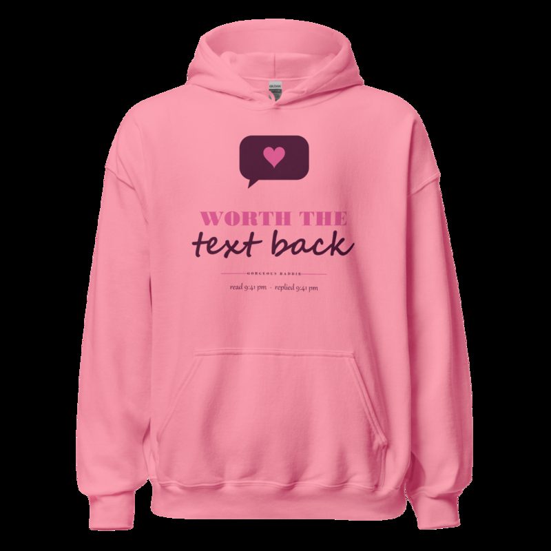 Gorgeous Baddie Worth The Text Back Love Notes Hoodie White Azalea