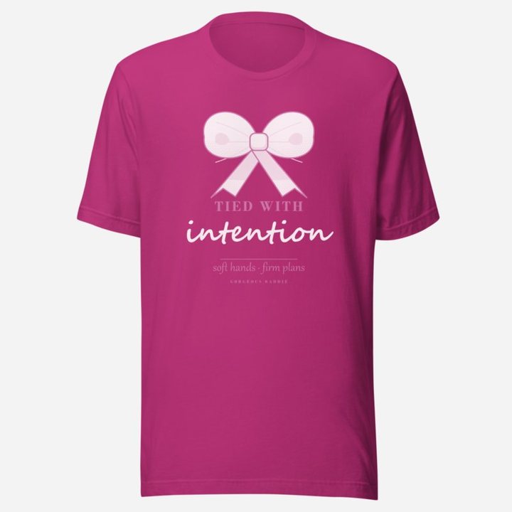 Gorgeous Baddie Tied With Intention Boutique Tee in Berry
