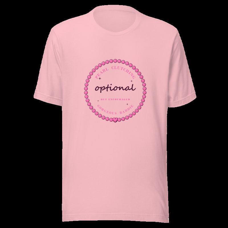 Gorgeous Baddie Pearl Clutching Optional Boutique Tee White Pink
