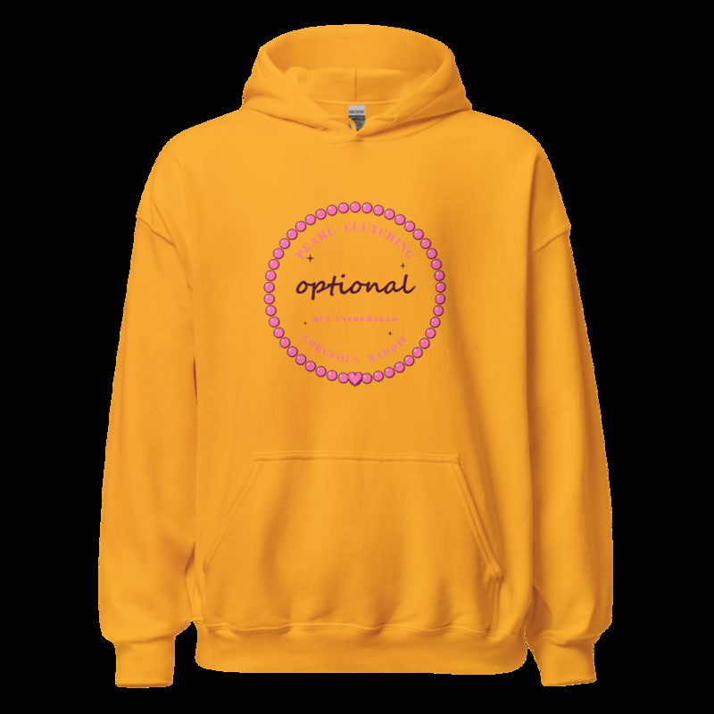 Gorgeous Baddie Pearl Clutching Optional Boutique Hoodie White Gold