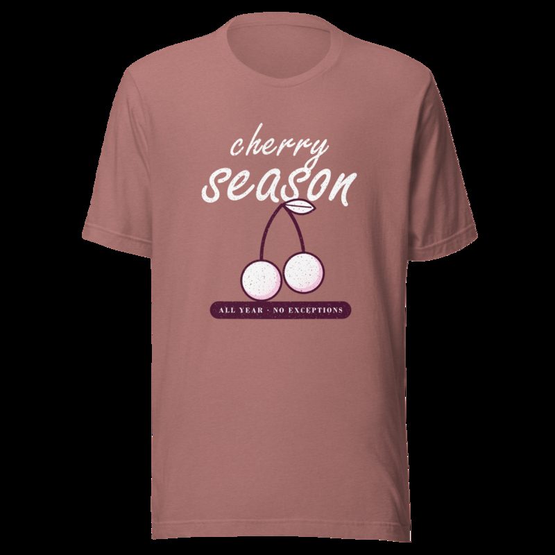 Gorgeous Baddie Cherry Season All Year Boutique Tee Heather Mauve