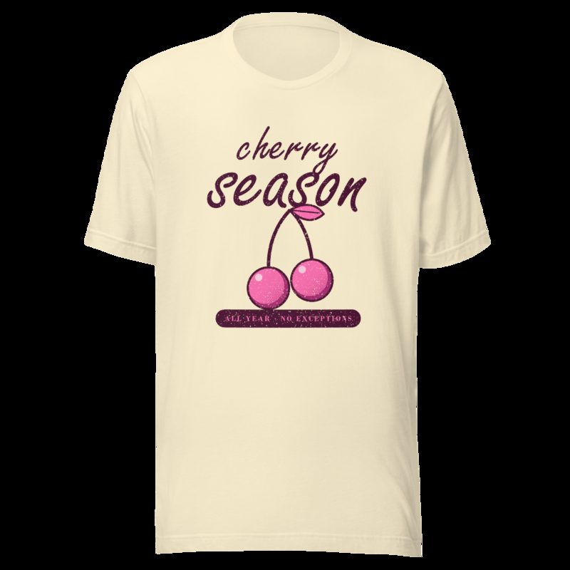 Gorgeous Baddie Cherry Season All Year Boutique Tee White Natural