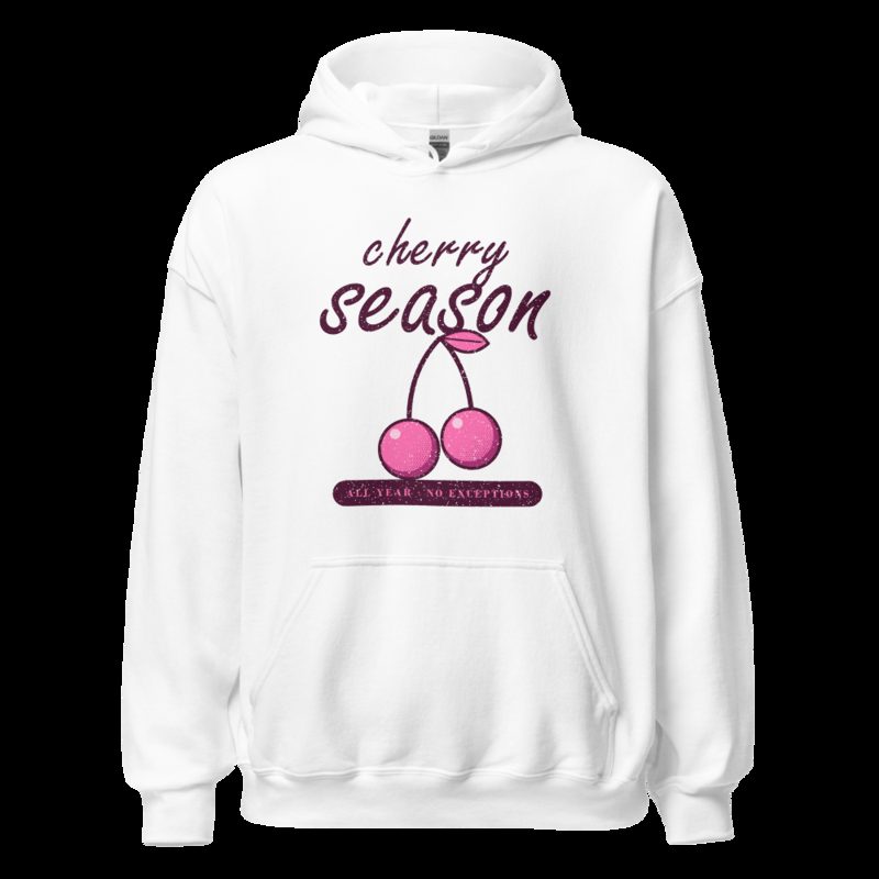 Gorgeous Baddie Cherry Season All Year Boutique Hoodie White White
