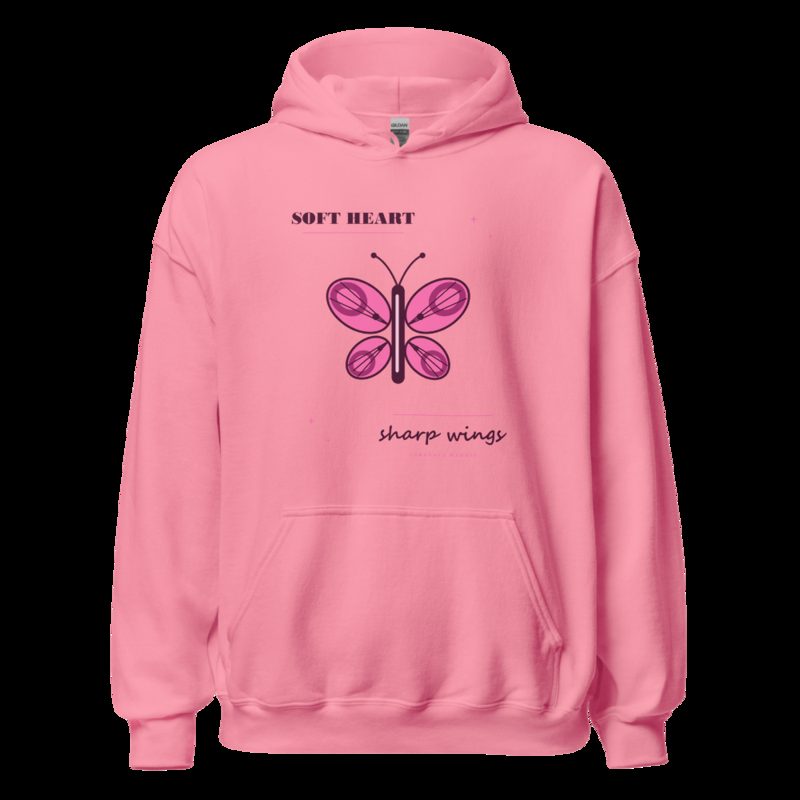 Gorgeous Baddie Soft Heart Sharp Wings Boutique Hoodie White Azalea