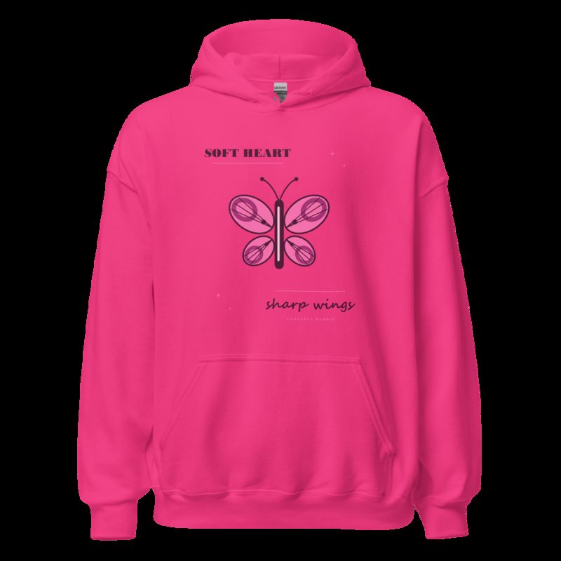 Gorgeous Baddie Soft Heart Sharp Wings Boutique Hoodie White Heliconia