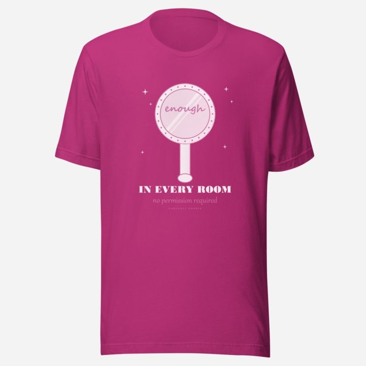 Gorgeous Baddie Enough In Every Room Boutique Tee in Berry