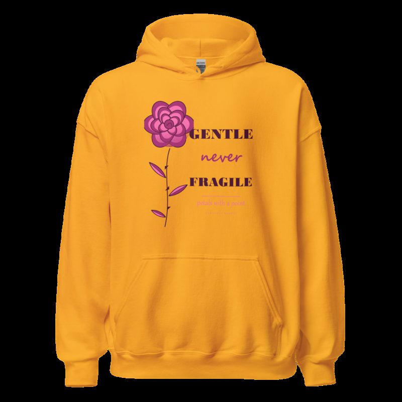 Gorgeous Baddie Gentle Never Fragile Boutique Hoodie White Gold