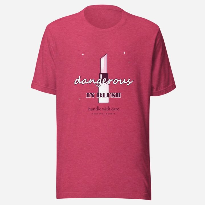 Gorgeous Baddie Dangerous In Blush Boutique Tee in Heather Raspberry